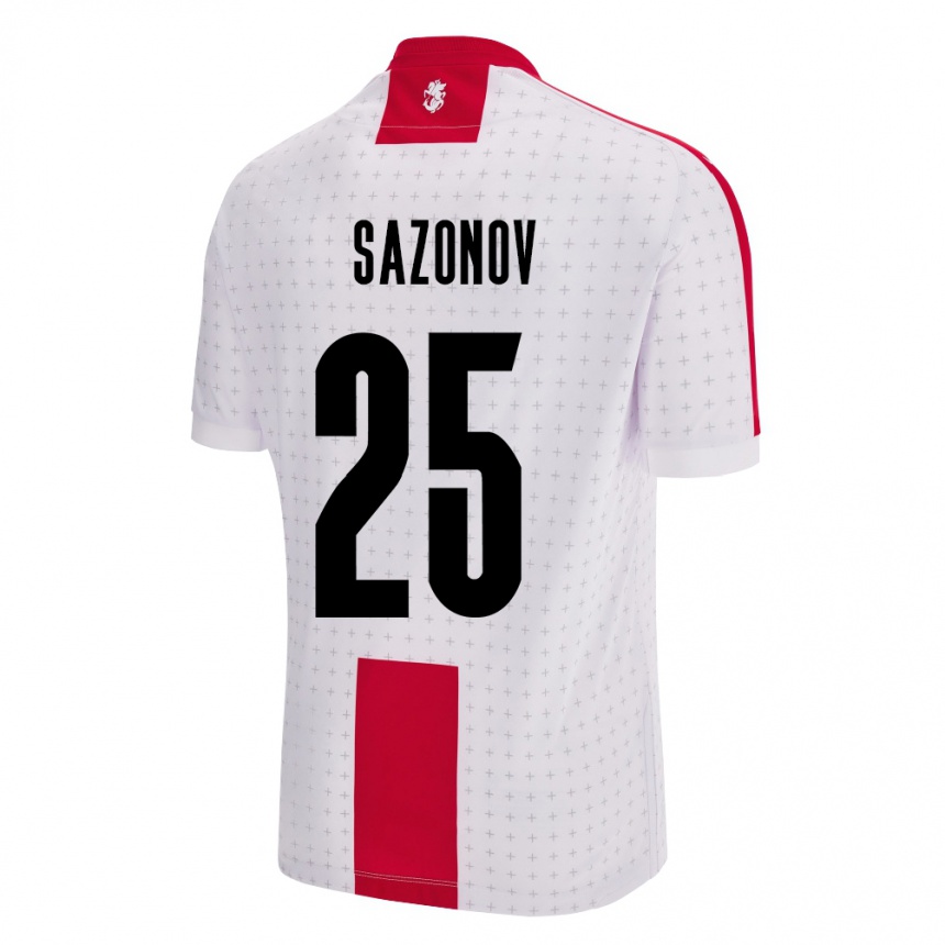 Hombre Fútbol Camiseta Georgia Saba Sazonov #25 Blanco 1ª Equipación 24-26