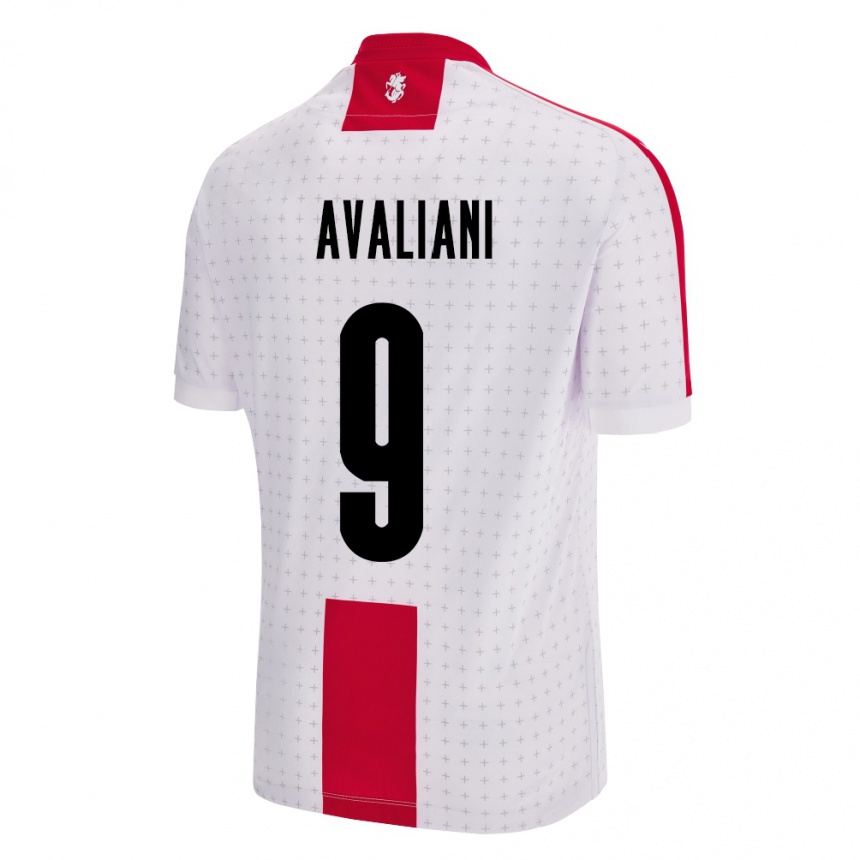 Hombre Fútbol Camiseta Georgia Aleksandre Avaliani #9 Blanco 1ª Equipación 24-26