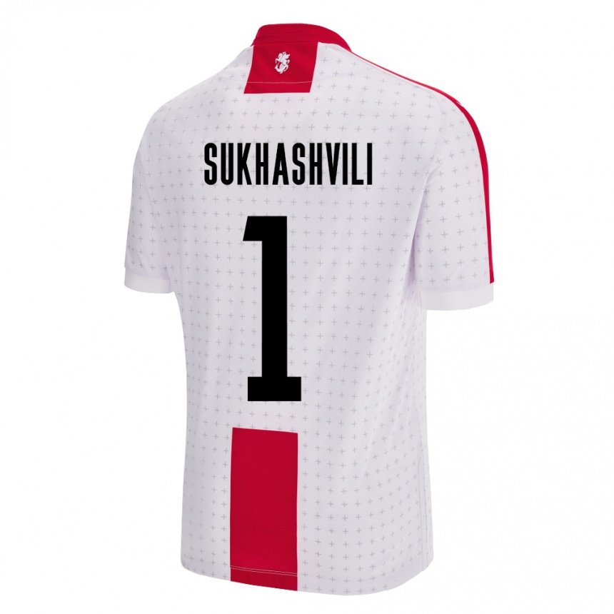 Hombre Fútbol Camiseta Georgia Teona Sukhashvili #1 Blanco 1ª Equipación 24-26