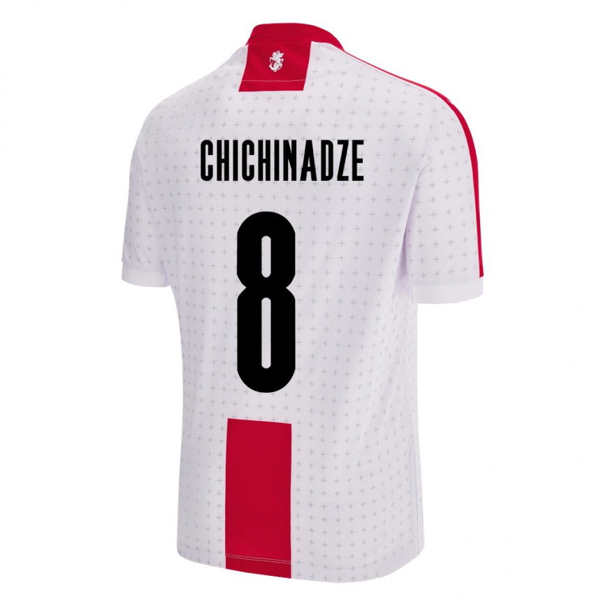 Hombre Fútbol Camiseta Georgia Lela Chichinadze #8 Blanco 1ª Equipación 24-26