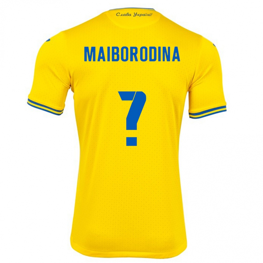 Hombre Fútbol Camiseta Ucrania Iryna Maiborodina #0 Amarillo 1ª Equipación 24-26