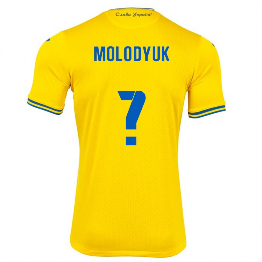 Hombre Fútbol Camiseta Ucrania Yelyzaveta Molodyuk #0 Amarillo 1ª Equipación 24-26