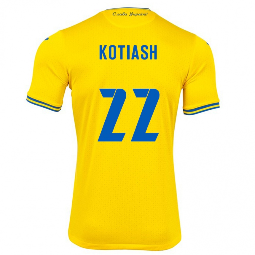 Hombre Fútbol Camiseta Ucrania Iryna Kotiash #22 Amarillo 1ª Equipación 24-26