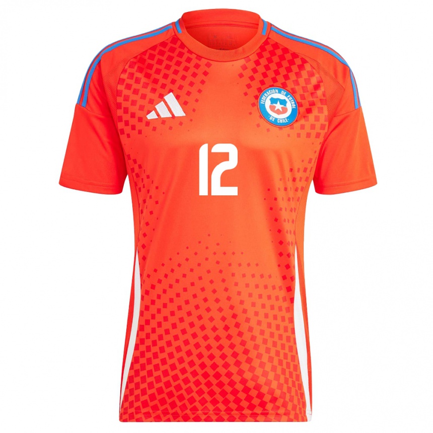 Hombre Fútbol Camiseta Chile Diego Carreño #12 Rojo 1ª Equipación 24-26