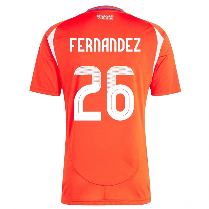 Hombre Fútbol Camiseta Chile Nicolás Fernández #26 Rojo 1ª Equipación 24-26