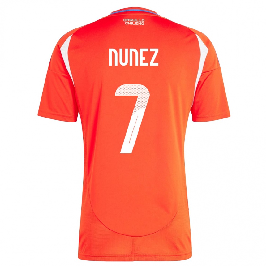 Hombre Fútbol Camiseta Chile Marcelino Núñez #7 Rojo 1ª Equipación 24-26