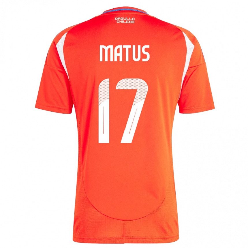 Hombre Fútbol Camiseta Chile Esteban Matus #17 Rojo 1ª Equipación 24-26