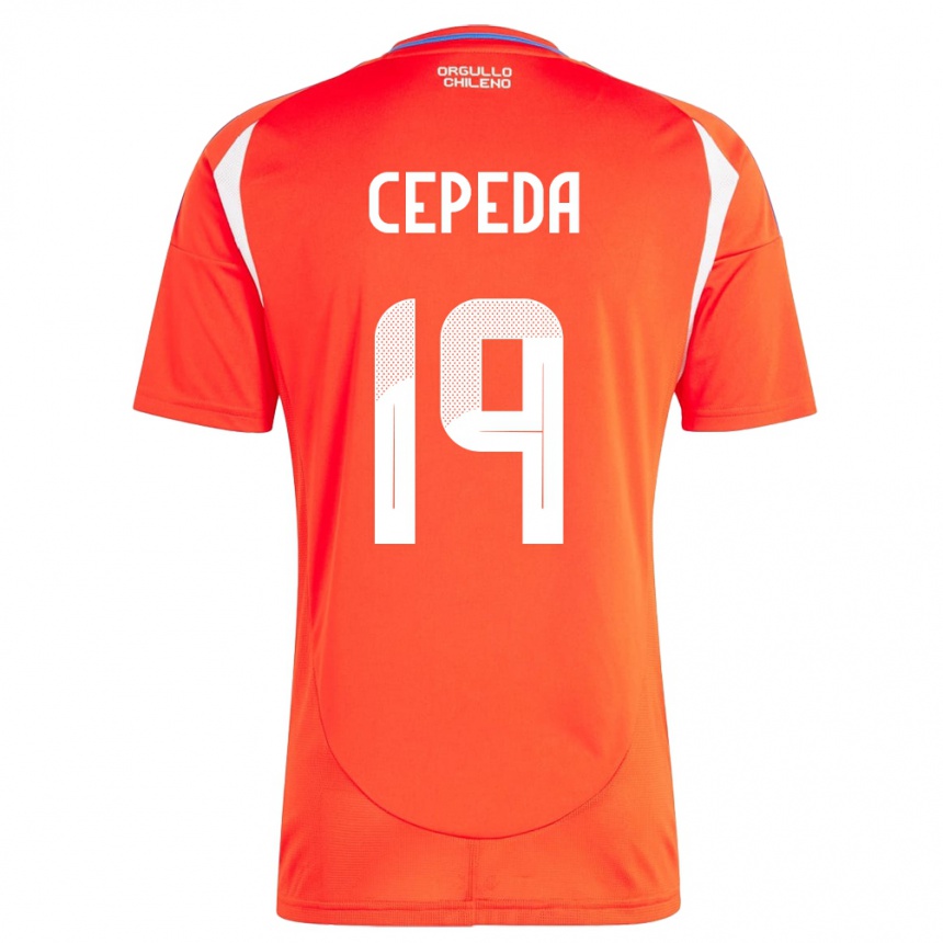 Hombre Fútbol Camiseta Chile Lucas Cepeda #19 Rojo 1ª Equipación 24-26