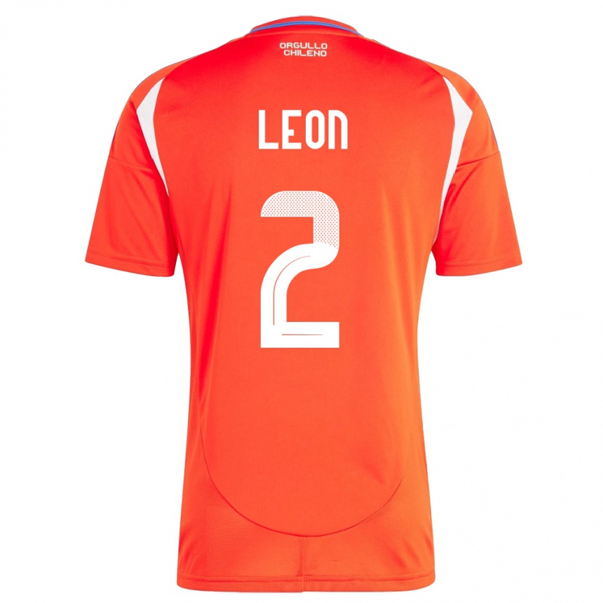 Hombre Fútbol Camiseta Chile Maicol León #2 Rojo 1ª Equipación 24-26
