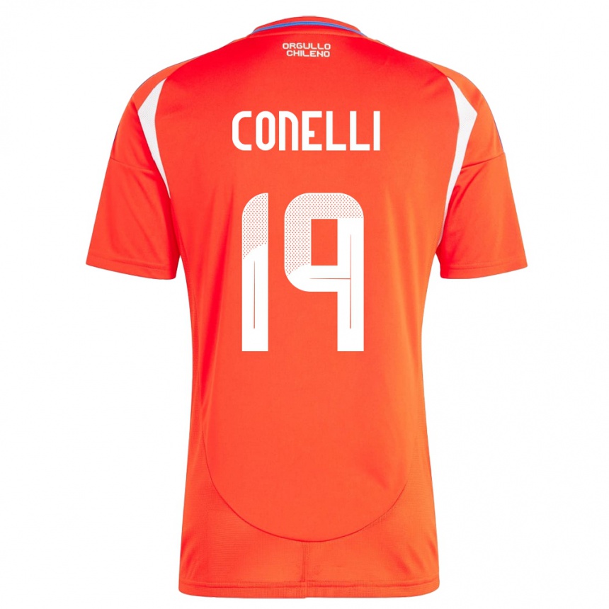 Hombre Fútbol Camiseta Chile Vicente Conelli #19 Rojo 1ª Equipación 24-26