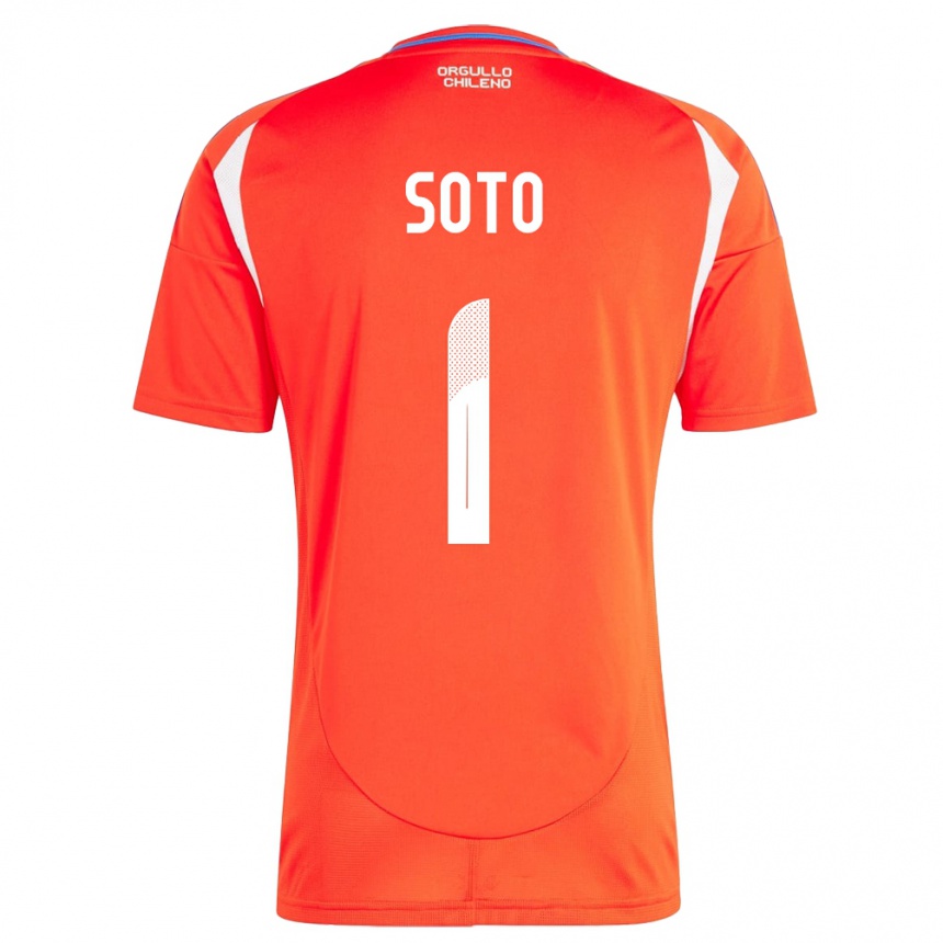 Hombre Fútbol Camiseta Chile Fernando Soto #1 Rojo 1ª Equipación 24-26