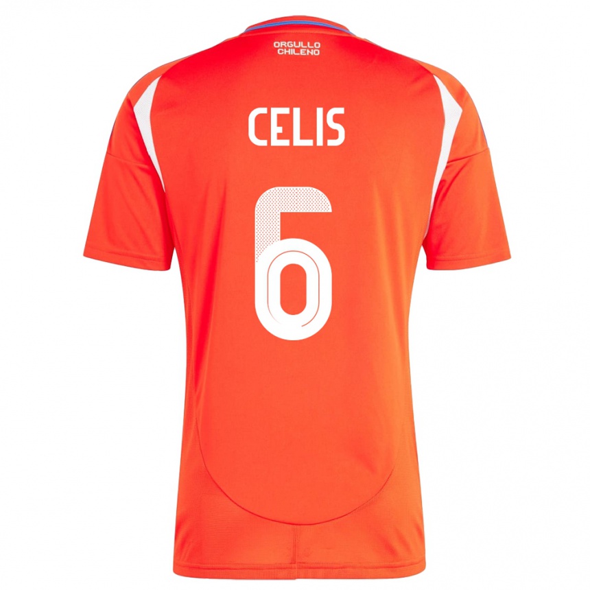 Hombre Fútbol Camiseta Chile Milovan Celis #6 Rojo 1ª Equipación 24-26
