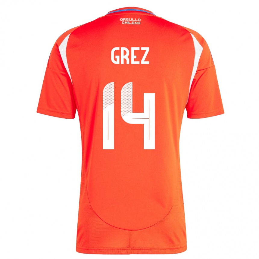 Hombre Fútbol Camiseta Chile Javiera Grez #14 Rojo 1ª Equipación 24-26