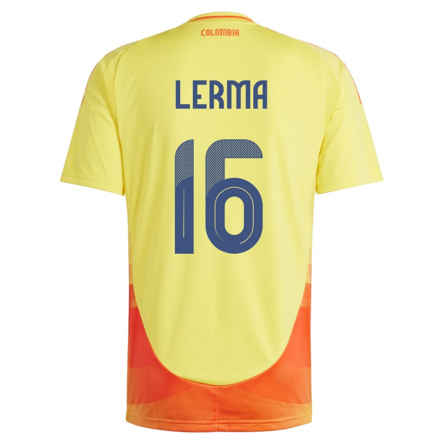 Hombre Fútbol Camiseta Colombia Jefferson Lerma #16 Amarillo 1ª Equipación 24-26