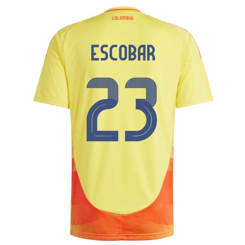 Hombre Fútbol Camiseta Colombia Josen Escobar #23 Amarillo 1ª Equipación 24-26