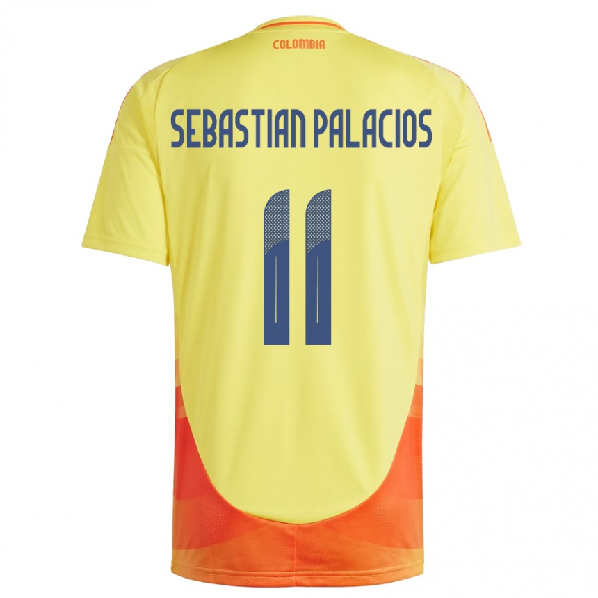 Hombre Fútbol Camiseta Colombia Juan Sebastián Palacios #11 Amarillo 1ª Equipación 24-26