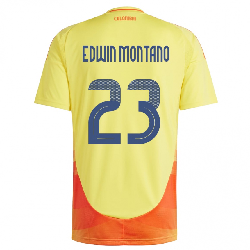 Hombre Fútbol Camiseta Colombia John Edwin Montaño #23 Amarillo 1ª Equipación 24-26