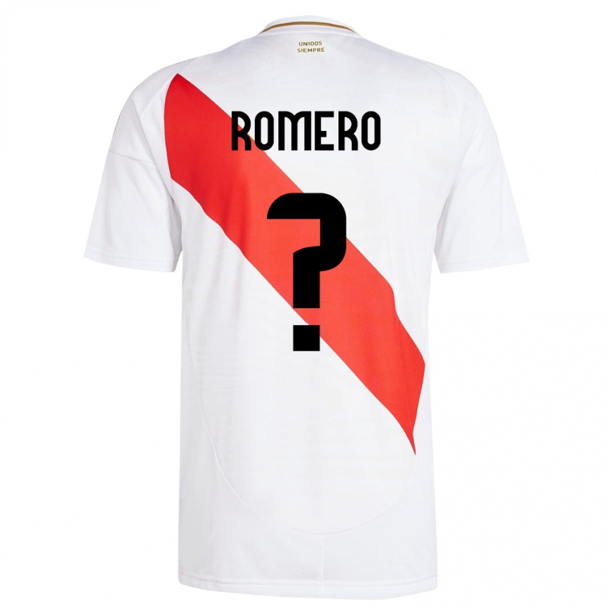 Hombre Fútbol Camiseta Perú José Romero #0 Blanco 1ª Equipación 24-26