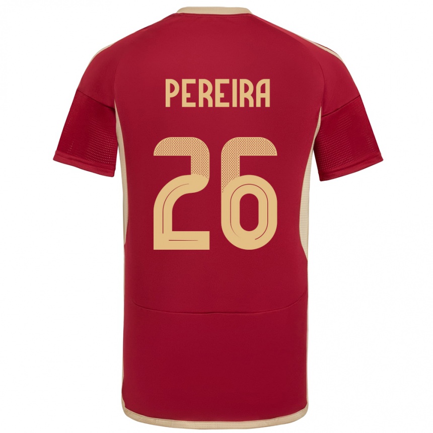 Hombre Fútbol Camiseta Venezuela Daniel Pereira #26 Borgoña 1ª Equipación 24-26