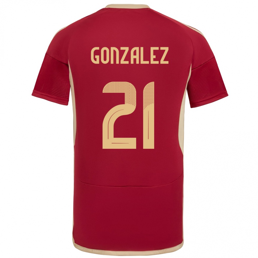 Hombre Fútbol Camiseta Venezuela Alexander González #21 Borgoña 1ª Equipación 24-26