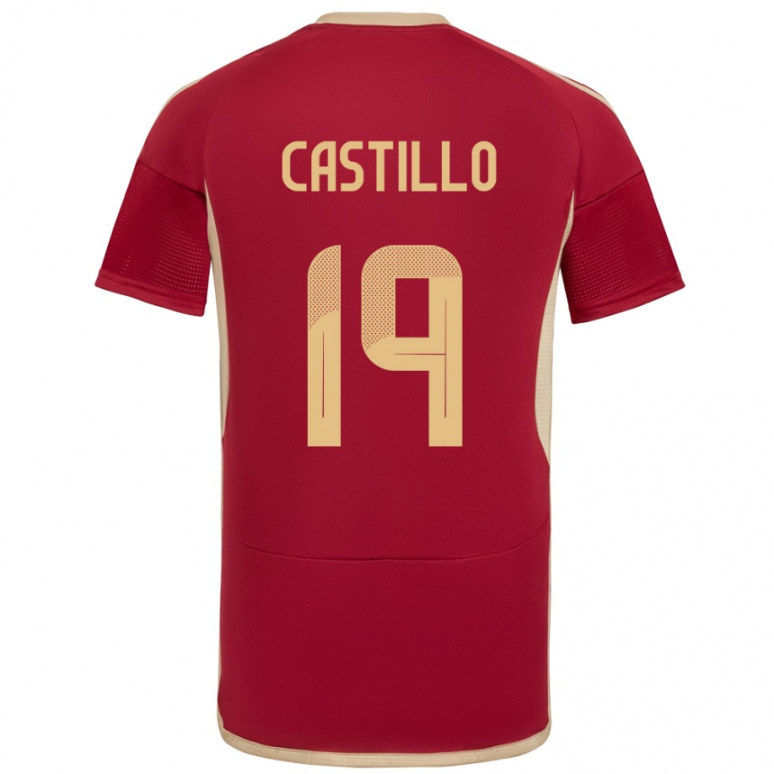 Hombre Fútbol Camiseta Venezuela Bryan Castillo #19 Borgoña 1ª Equipación 24-26