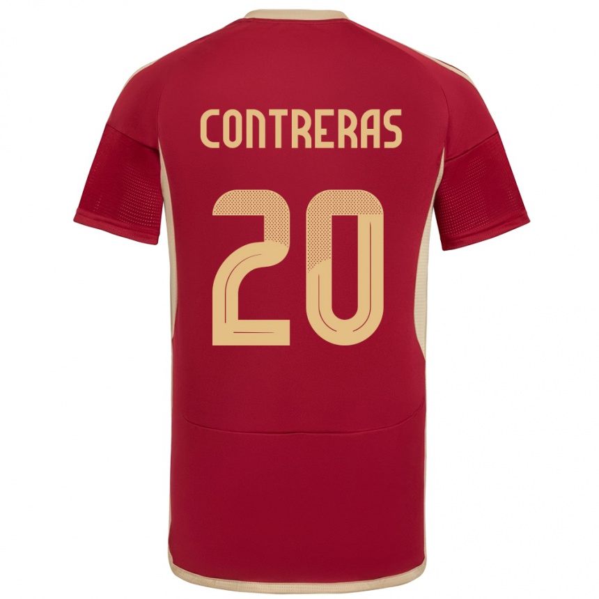Hombre Fútbol Camiseta Venezuela Anderson Contreras #20 Borgoña 1ª Equipación 24-26