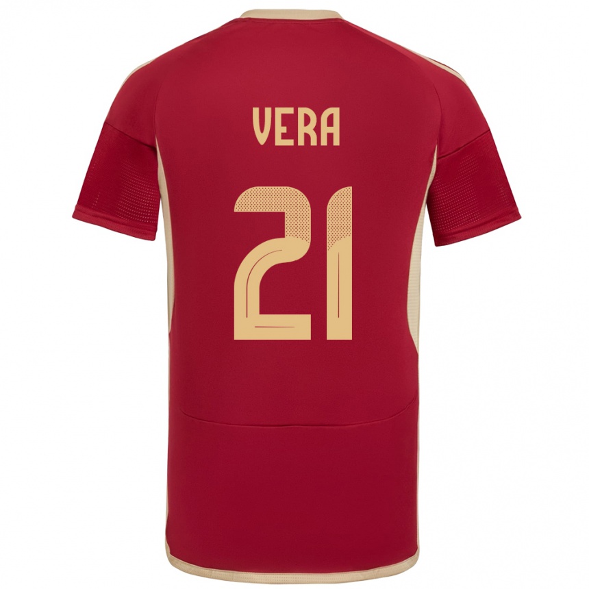 Hombre Fútbol Camiseta Venezuela Andry Vera #21 Borgoña 1ª Equipación 24-26