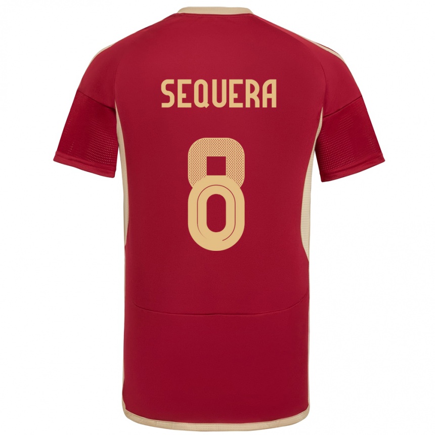 Hombre Fútbol Camiseta Venezuela Giovanny Sequera #8 Borgoña 1ª Equipación 24-26