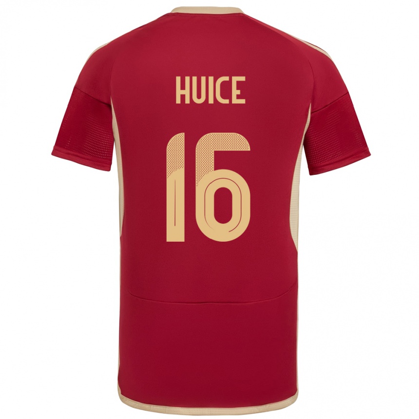 Hombre Fútbol Camiseta Venezuela Frangel Huice #16 Borgoña 1ª Equipación 24-26