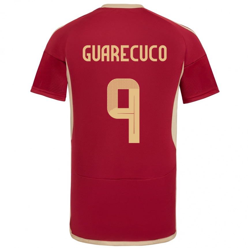 Hombre Fútbol Camiseta Venezuela Joemar Guarecuco #9 Borgoña 1ª Equipación 24-26