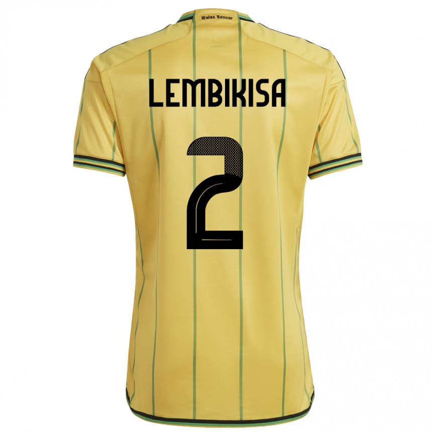 Hombre Fútbol Camiseta Jamaica Dexter Lembikisa #2 Amarillo 1ª Equipación 24-26