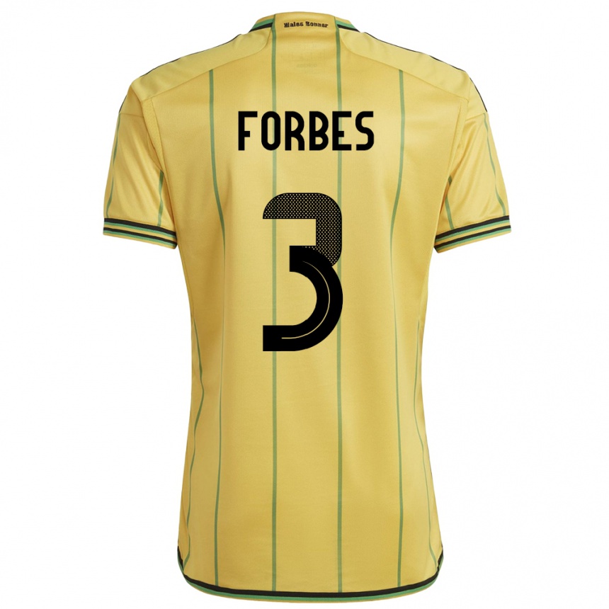 Hombre Fútbol Camiseta Jamaica Michael Forbes #3 Amarillo 1ª Equipación 24-26