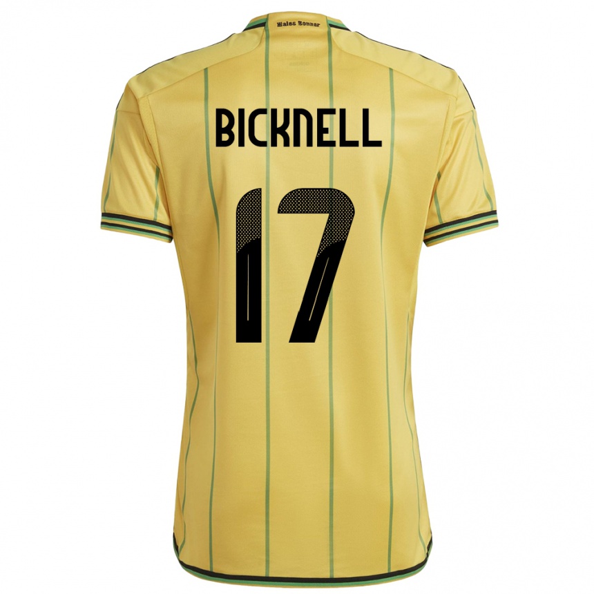 Hombre Fútbol Camiseta Jamaica Alexander Bicknell #17 Amarillo 1ª Equipación 24-26