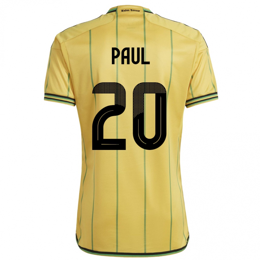 Hombre Fútbol Camiseta Jamaica Lachante Paul #20 Amarillo 1ª Equipación 24-26