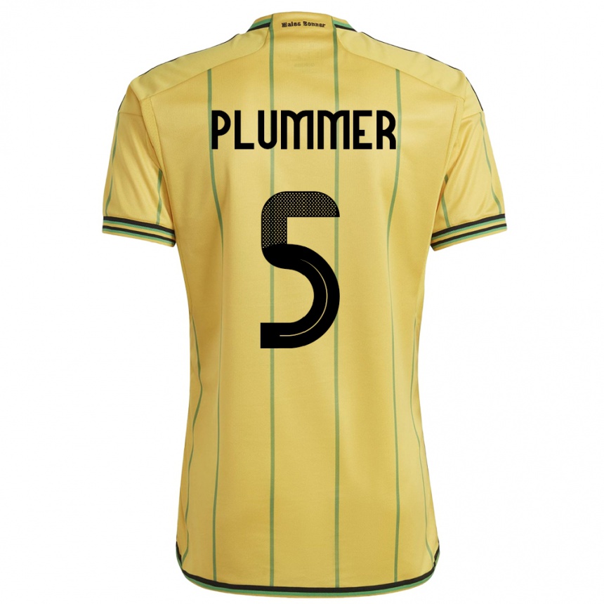 Hombre Fútbol Camiseta Jamaica Konya Plummer #5 Amarillo 1ª Equipación 24-26