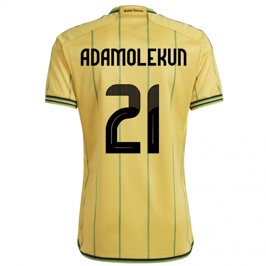 Hombre Fútbol Camiseta Jamaica Olufolasade Adamolekun #21 Amarillo 1ª Equipación 24-26
