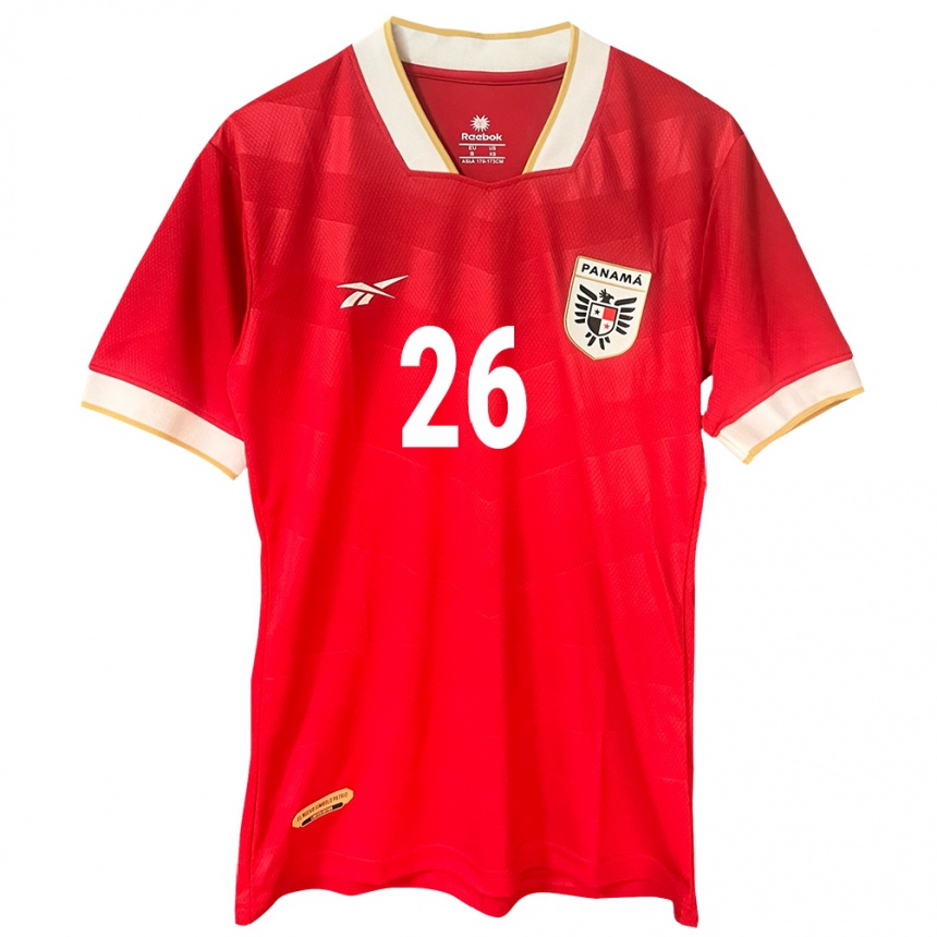 Hombre Fútbol Camiseta Panamá Kahiser Lenis #26 Rojo 1ª Equipación 24-26