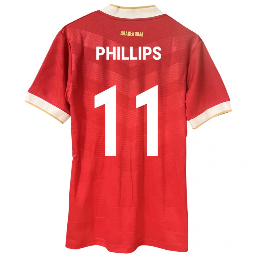 Hombre Fútbol Camiseta Panamá Ricardo Phillips #11 Rojo 1ª Equipación 24-26