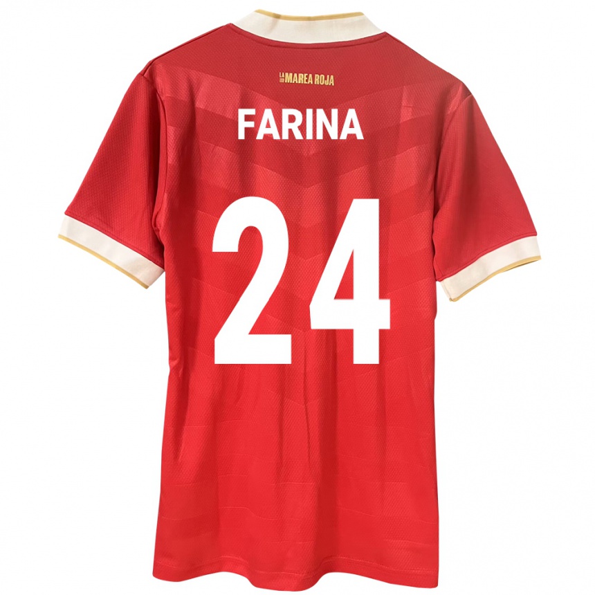 Hombre Fútbol Camiseta Panamá Edgardo Fariña #24 Rojo 1ª Equipación 24-26