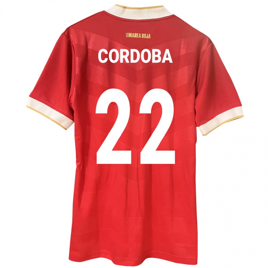 Hombre Fútbol Camiseta Panamá Farissa Córdoba #22 Rojo 1ª Equipación 24-26