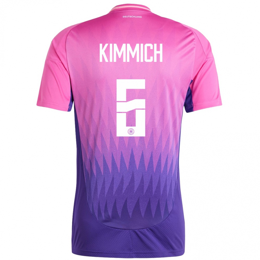 Hombre Fútbol Camiseta Alemania Joshua Kimmich #6 Rosado Morado 2ª Equipación 24-26