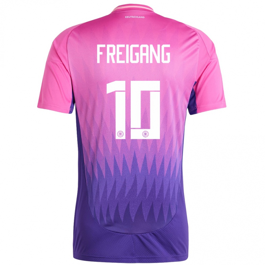 Hombre Fútbol Camiseta Alemania Laura Freigang #10 Rosado Morado 2ª Equipación 24-26