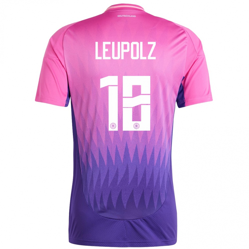 Hombre Fútbol Camiseta Alemania Melanie Leupolz #18 Rosado Morado 2ª Equipación 24-26