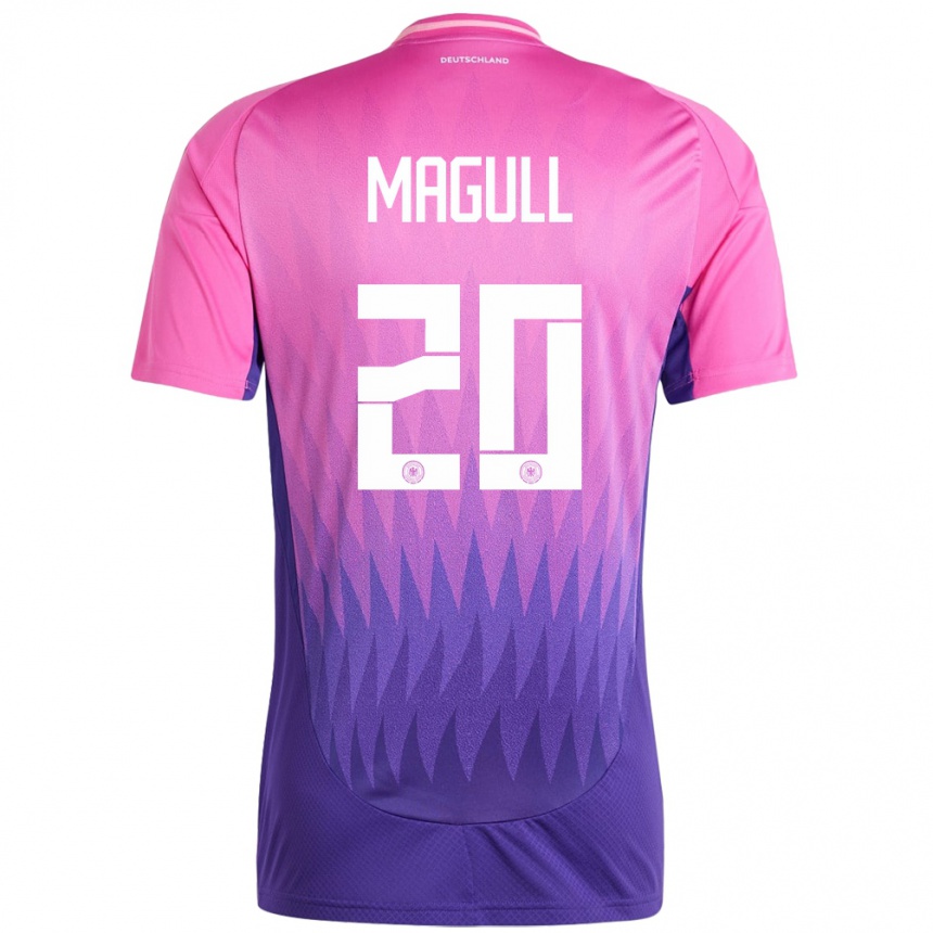 Hombre Fútbol Camiseta Alemania Lina Magull #20 Rosado Morado 2ª Equipación 24-26