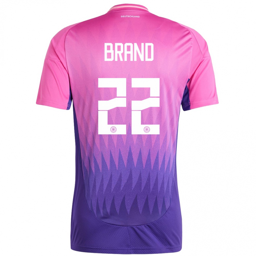Hombre Fútbol Camiseta Alemania Jule Brand #22 Rosado Morado 2ª Equipación 24-26