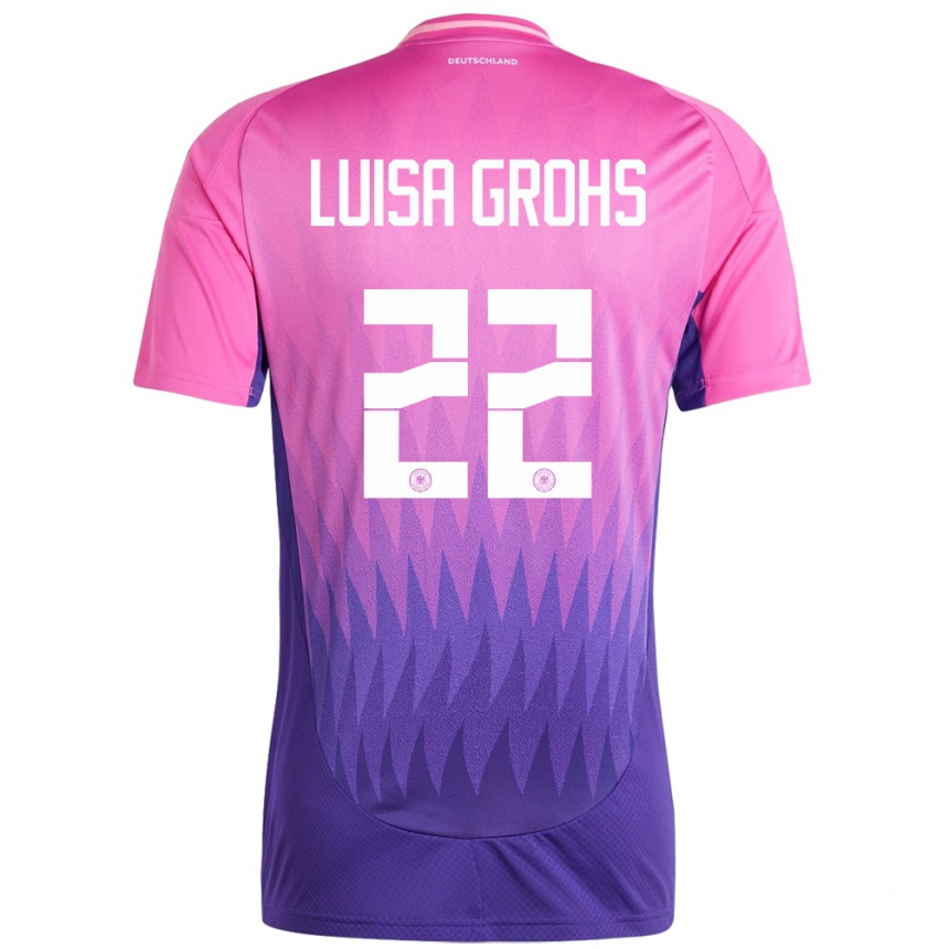 Hombre Fútbol Camiseta Alemania Maria Luisa Grohs #22 Rosado Morado 2ª Equipación 24-26