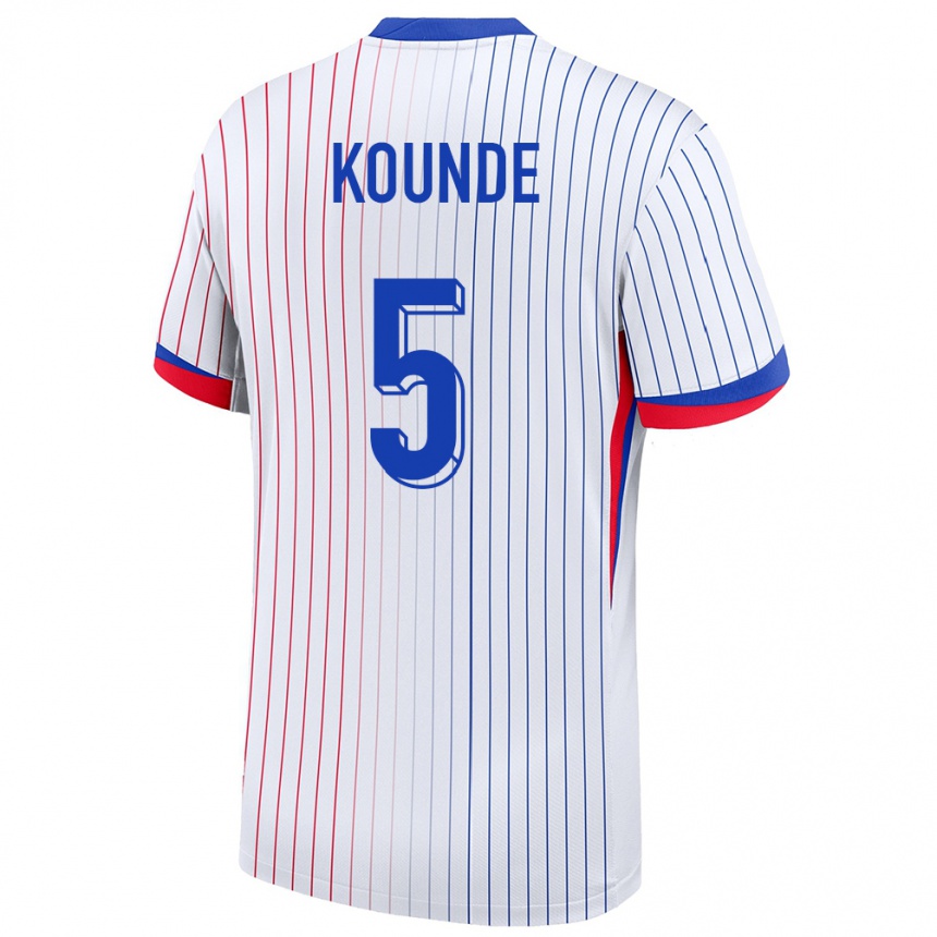 Hombre Fútbol Camiseta Francia Jules Kounde #5 Blanco 2ª Equipación 24-26