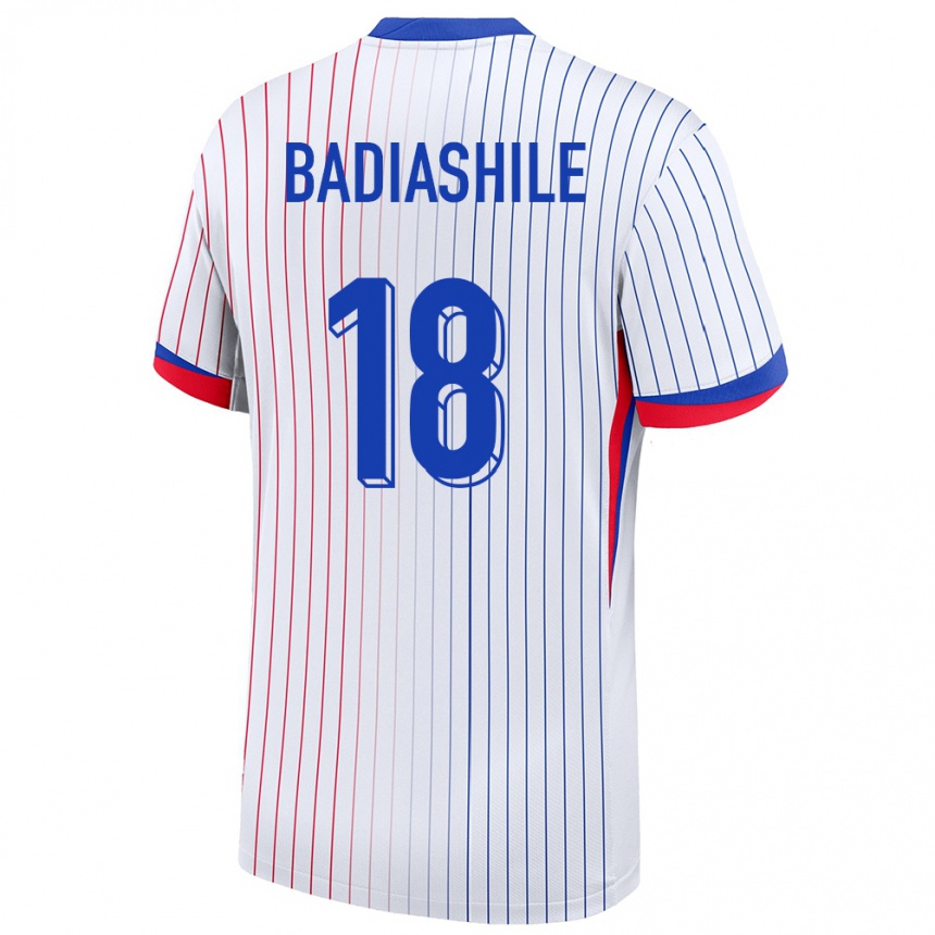 Hombre Fútbol Camiseta Francia Benoit Badiashile #18 Blanco 2ª Equipación 24-26