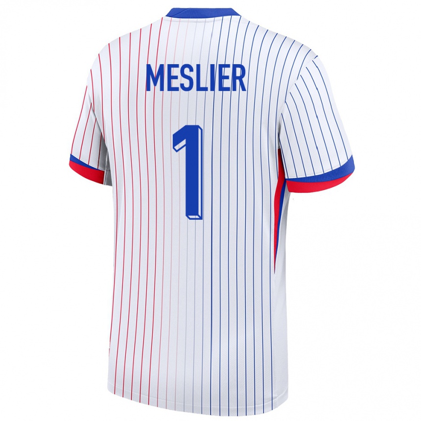 Hombre Fútbol Camiseta Francia Illan Meslier #1 Blanco 2ª Equipación 24-26