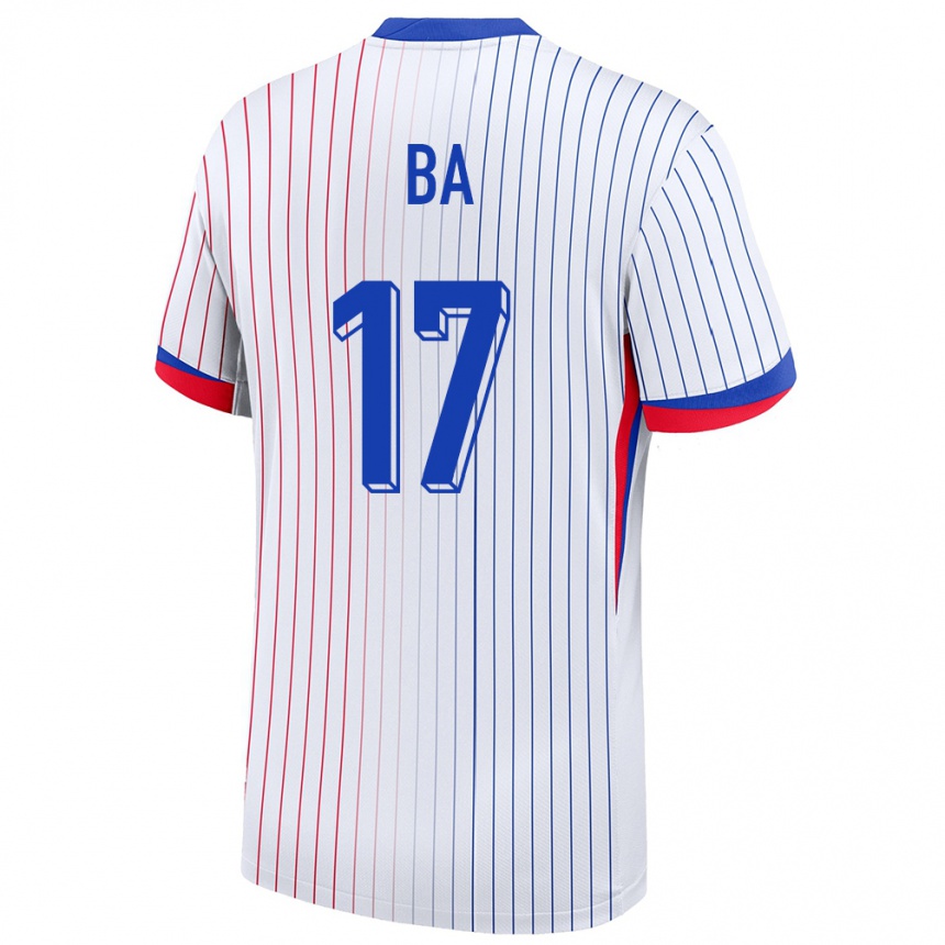 Hombre Fútbol Camiseta Francia Abdoullah Ba #17 Blanco 2ª Equipación 24-26